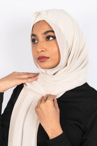 Instant Hijab Chiffon- Oatmeal Set - Aayla Hijabs