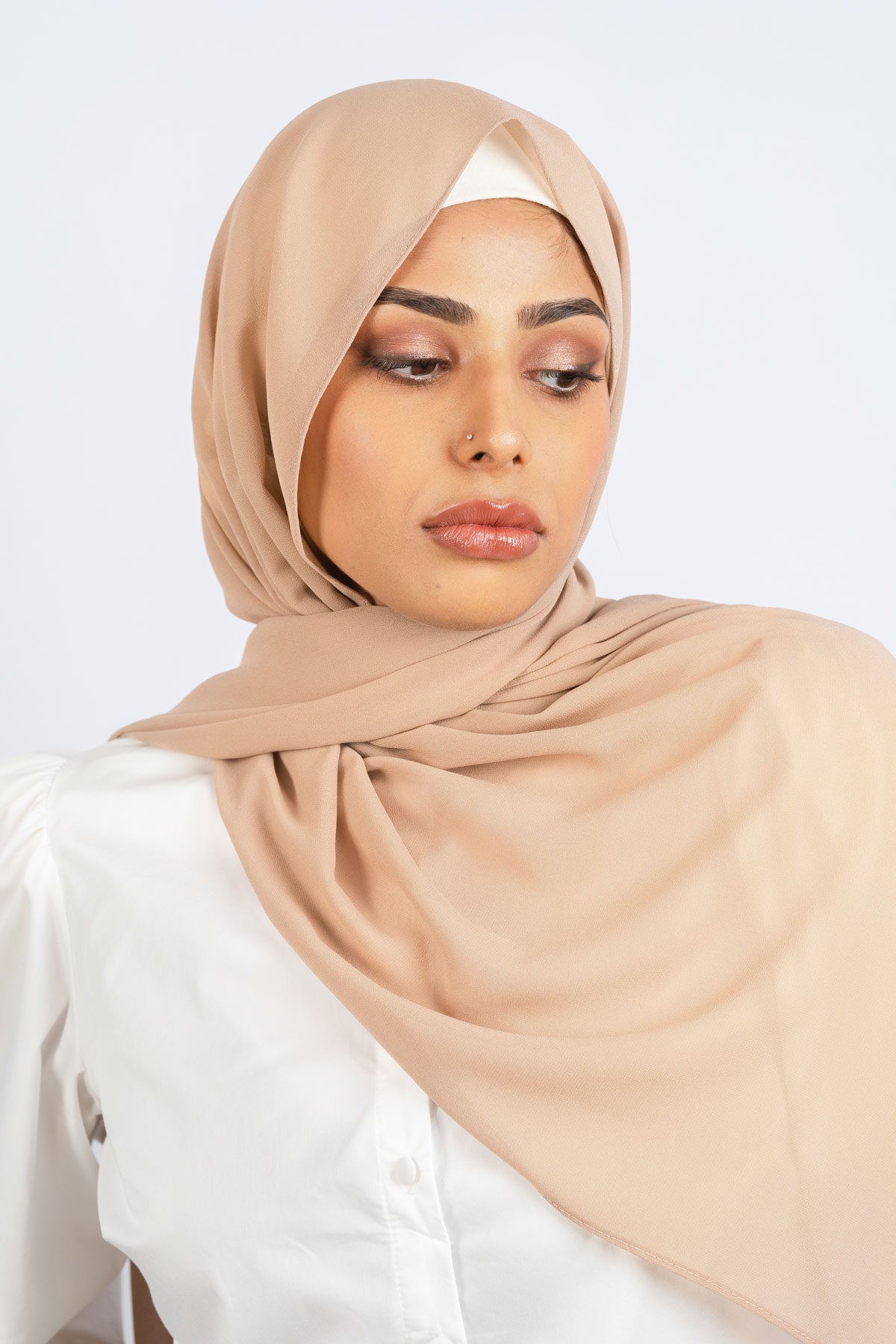 Almond  - Premium Chiffon Hijab - Aayla Hijabs