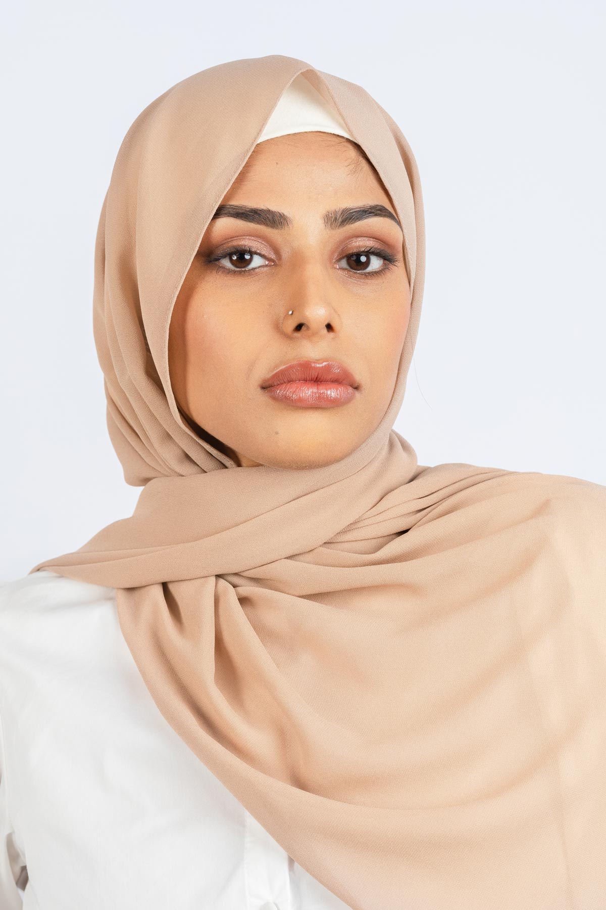 Almond  - Premium Chiffon Hijab - Aayla Hijabs