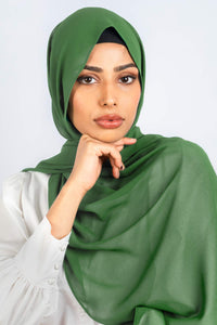 Château Green - Premium Chiffon Hijab - Aayla Hijabs