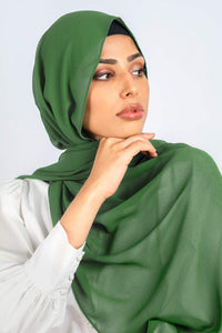 Château Green - Premium Chiffon Hijab - Aayla Hijabs