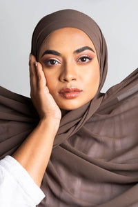 Chocolate - Chiffon XL Hijab - Aayla Hijabs