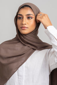 Chocolate - Premium Chiffon Hijab - Aayla Hijabs