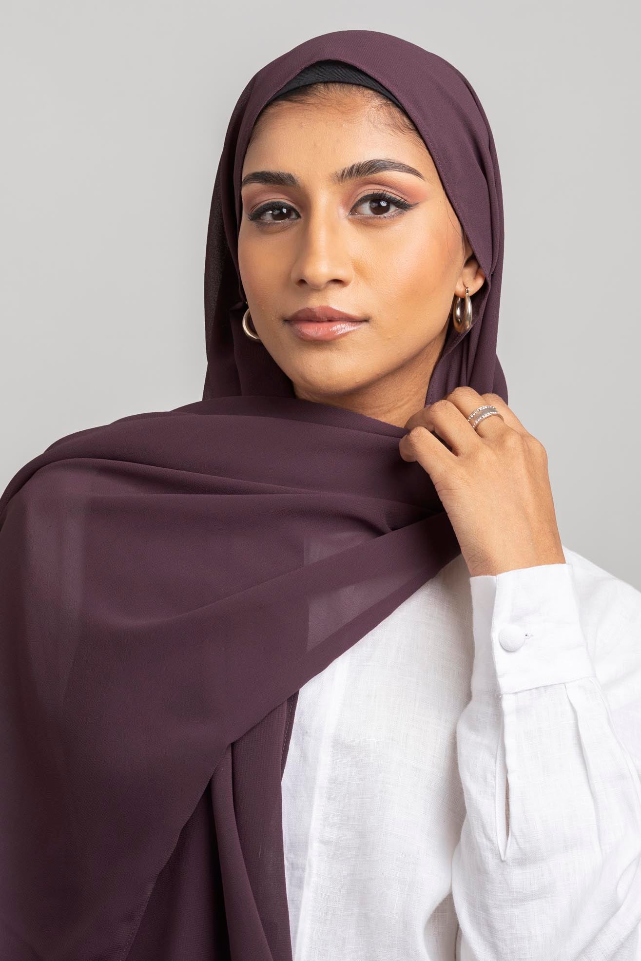 Grape  - Premium Chiffon Hijab - Aayla Hijabs