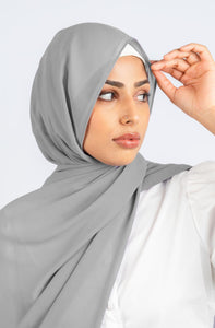 Light Grey - Premium ChiffonHijab - Aayla Hijabs