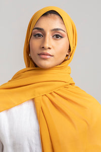 Mustard - Premium Chiffon Hijab - Aayla Hijabs