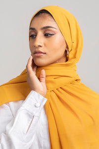 Mustard - Premium Chiffon Hijab - Aayla Hijabs