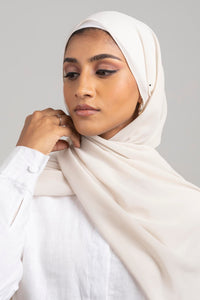 Oatmeal - Premium Chiffon Hijab - Aayla Hijabs