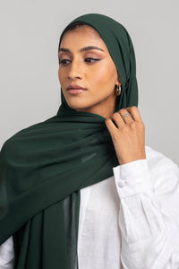 Pine Green - Premium Chiffon Hijab - Aayla Hijabs