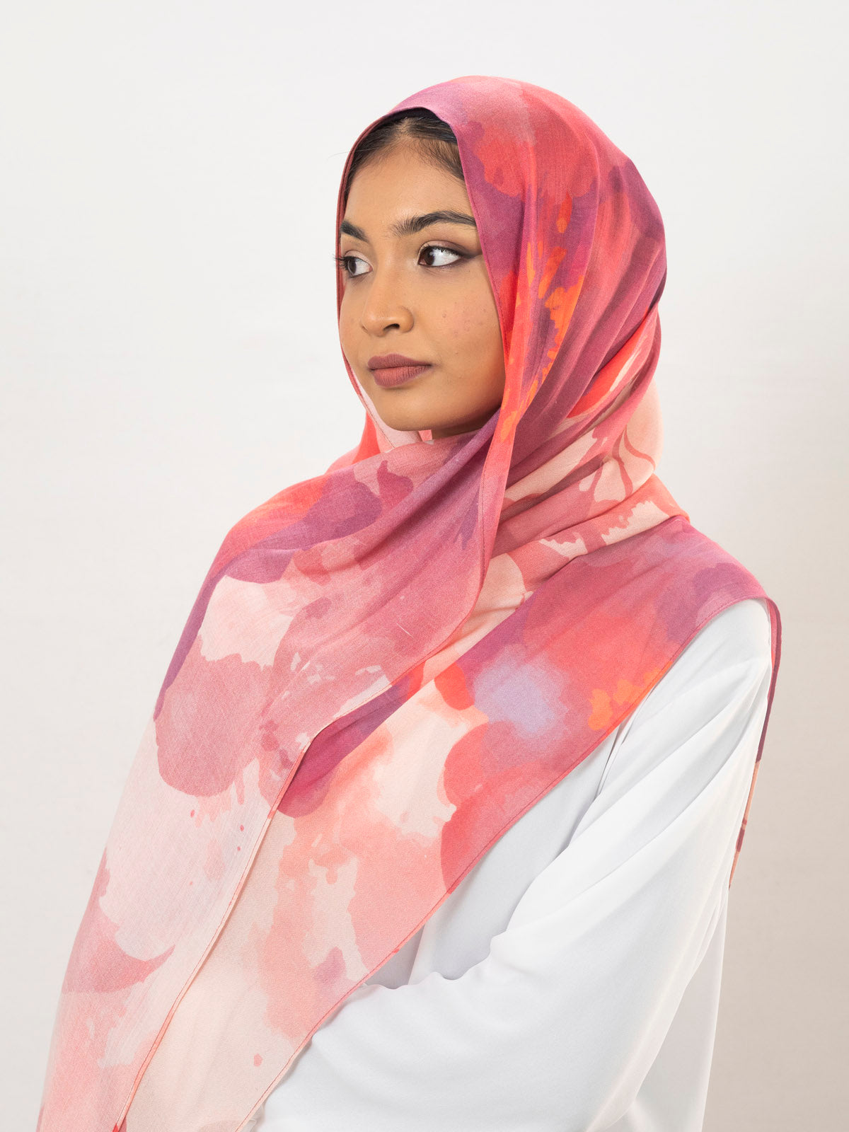 Pink Flora - Printed Modal Hijab
