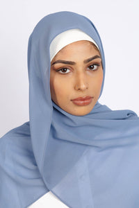 Powder Blue - Premium Chiffon Hijab - Aayla Hijabs