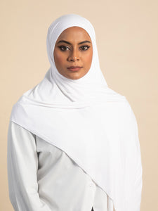 Pure White - Bamboo Jersey Hijab