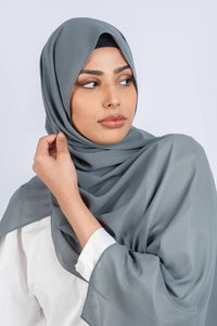 Shadow Grey - Premium Chiffon Hijab - Aayla Hijabs