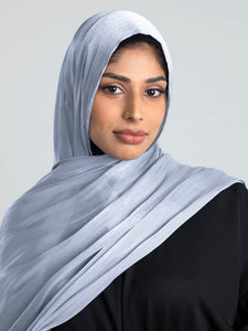 silver satin hijab