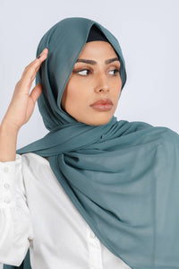 Teal - Premium Chiffon Hijab - Aayla Hijabs