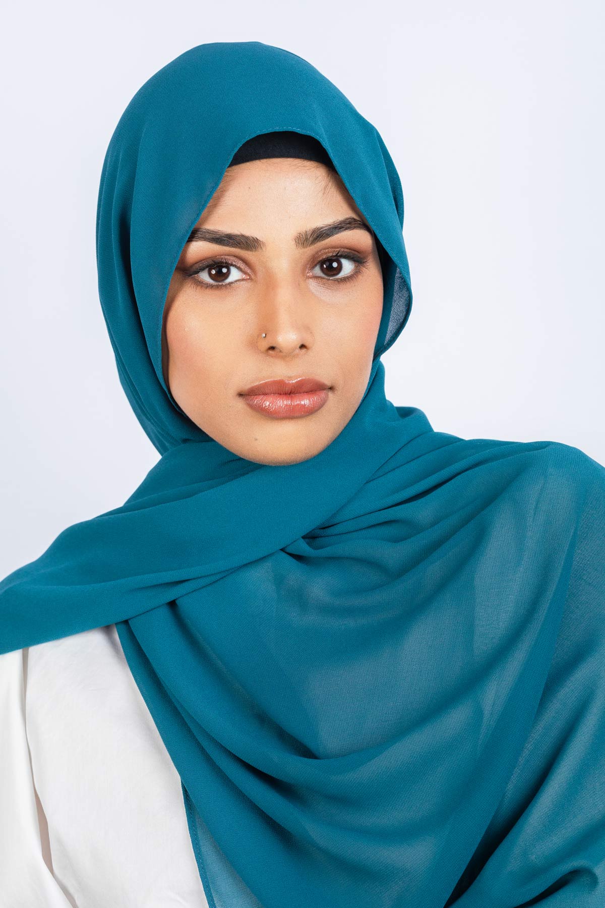 Turquoise - Premium Chiffon Hijab - Aayla Hijabs